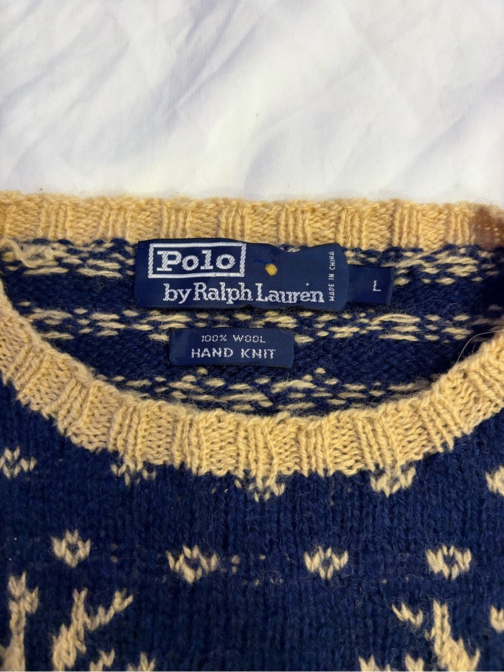 Ralph Lauren Navy & Cream Reindeer Crewneck Sweater - Picture 2 of 2